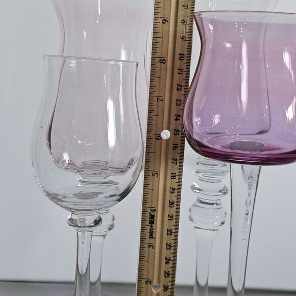 vtg assorted crystal candle holders lot/4 votive glass holders wedding decor tab - Picture 6 of 6